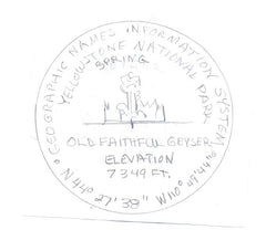 Old Faithful Geyser Hiking Stick Medallion